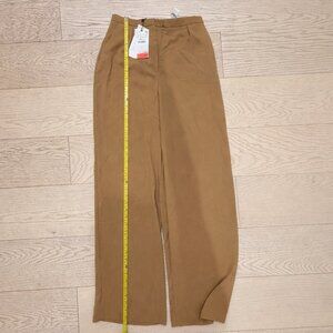 Zara Wide Khaki Flowy Pants